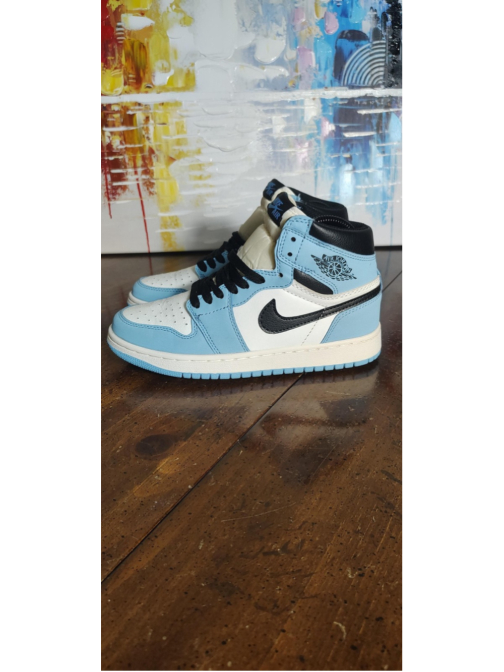 Nike Air Jordan 1 Retro High Shoes Womens Size 7 Blue White Sneakers 553088-134